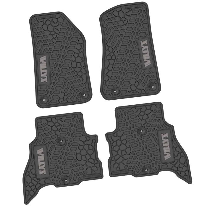 21-24 Jeep 4xe Front and RearTire Tread/Scorched Earth Scene w/ Willys Insert - Black w/ Silver Insert