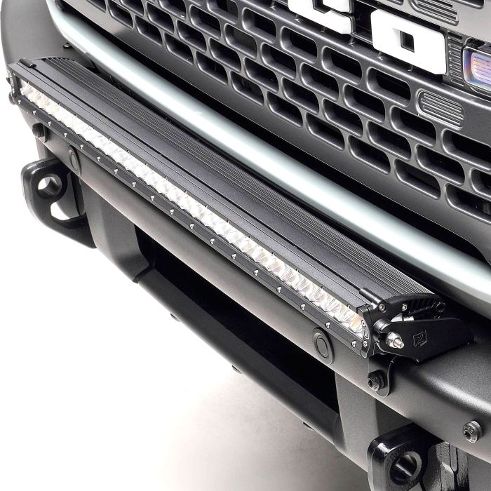ZROADZ Z325421-KIT Front Bumper Top LED KIT with ZROADZ 30" Straight Single Row Light Bar for 21-23 Ford Bronco