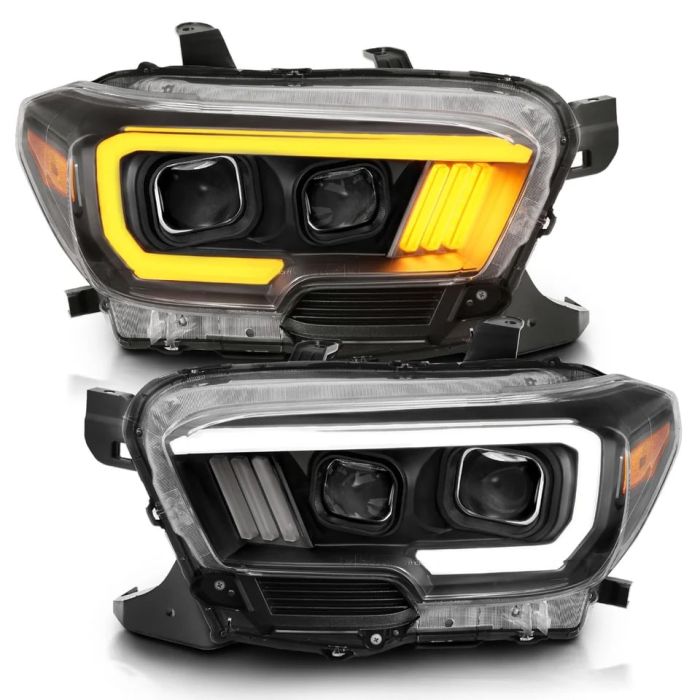 Anzo USA  Projector Plank Style Switchback Headlights Black for 16-23 Toyota Tacoma