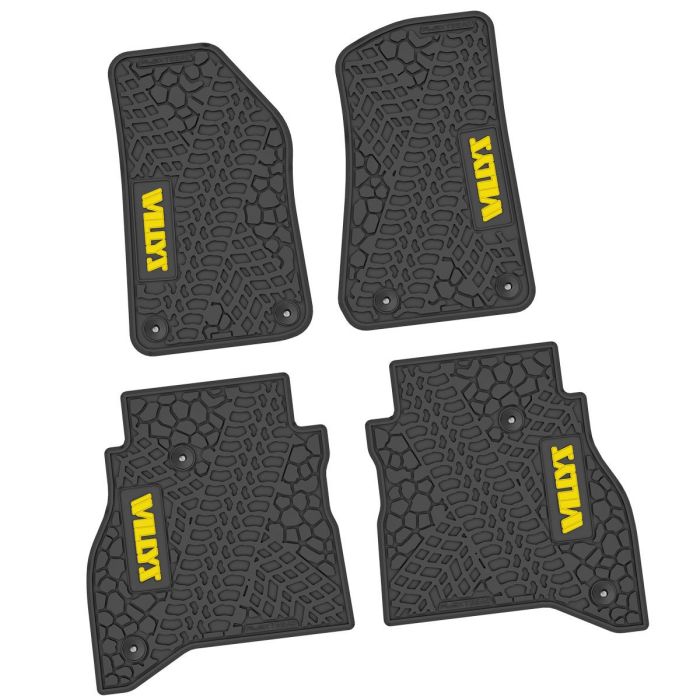 20-24 Jeep Gladiator Front and RearTire Tread/Scorched Earth Scene w/ Willys Insert - Black w/ Yellow Insert