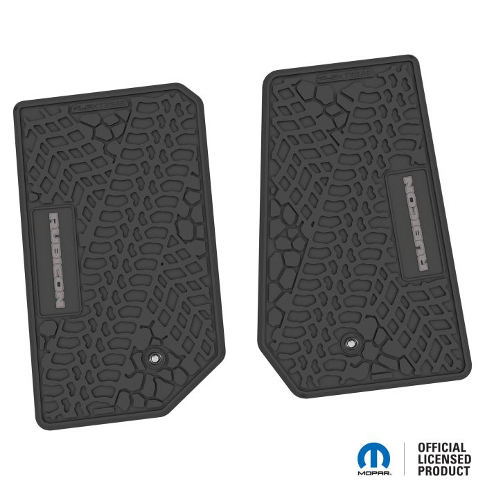 07-13 Jeep JK 2 Dr Front -Tire Tread/Scorched Earth Scene w/ Rubicon Insert - Black w/ Silver Insert