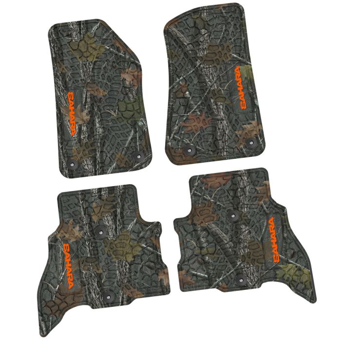 21-24 Jeep 4xe Front and RearTire Tread/Scorched Earth Scene w/ Sahara Insert - Rugged Woods w/ Orange insert