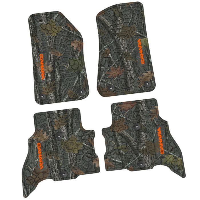 21-24 Jeep 4xe Front and RearTire Tread/Scorched Earth Scene w/ Sahara Insert - Rugged Woods w/ Orange insert