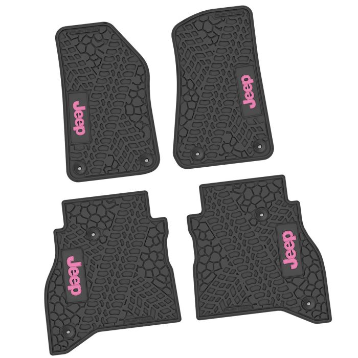 20-24 Jeep Gladiator Front and RearTire Tread/Scorched Earth Scene w/ JEEP Insert - Black w/ Pink Insert