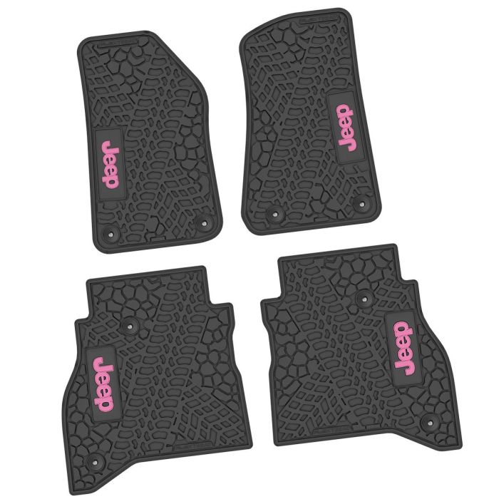 20-24 Jeep Gladiator Front and RearTire Tread/Scorched Earth Scene w/ JEEP Insert - Black w/ Pink Insert