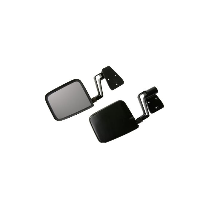 HINGE MOUNT MIRROR BLK STAINLESS 88-02