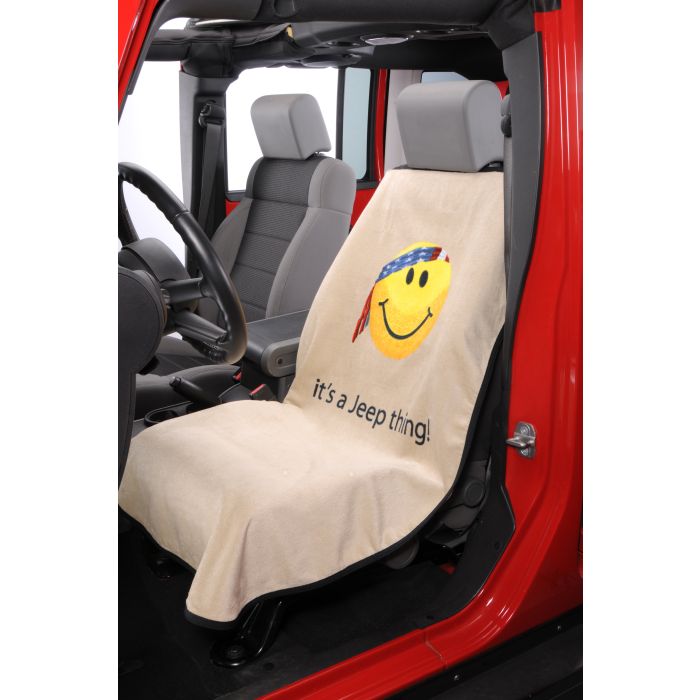 JEEP SMILEY CAR SEAT TOWEL TAN         S