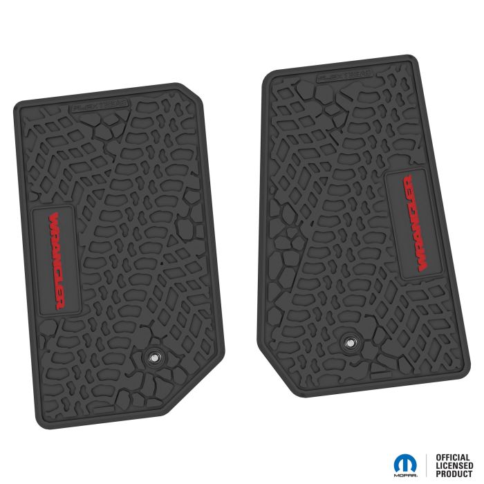 07-13 Jeep JK 2 Dr Front -Tire Tread/Scorched Earth Scene w/ Wrangler Insert - Black w/ Red Insert