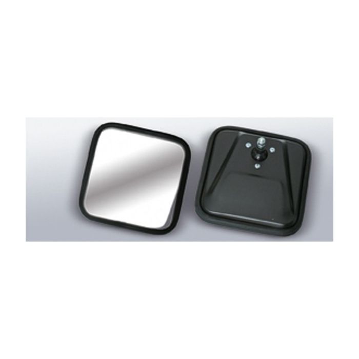 Rugged Ridge 11002.02 Passenger Side Square Mirror Head with Convex Glass in Black for Jeep CJ-5, CJ-6, CJ-7 & CJ-8 Scrambler