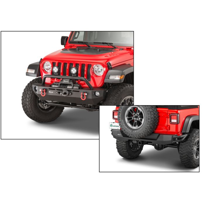 Quadratec  QRC Front Winch Ready Bumper with Rear Bumper for 18-24 Jeep Wrangler JL and 20-24 Gladiator JT
