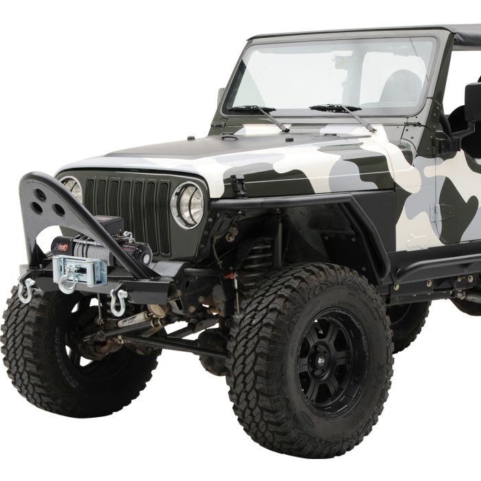 Smittybilt 76521 SMI Front SRC Stinger Bumper in Textured Black for 87-06 Jeep Wrangler YJ, TJ & Unlimited