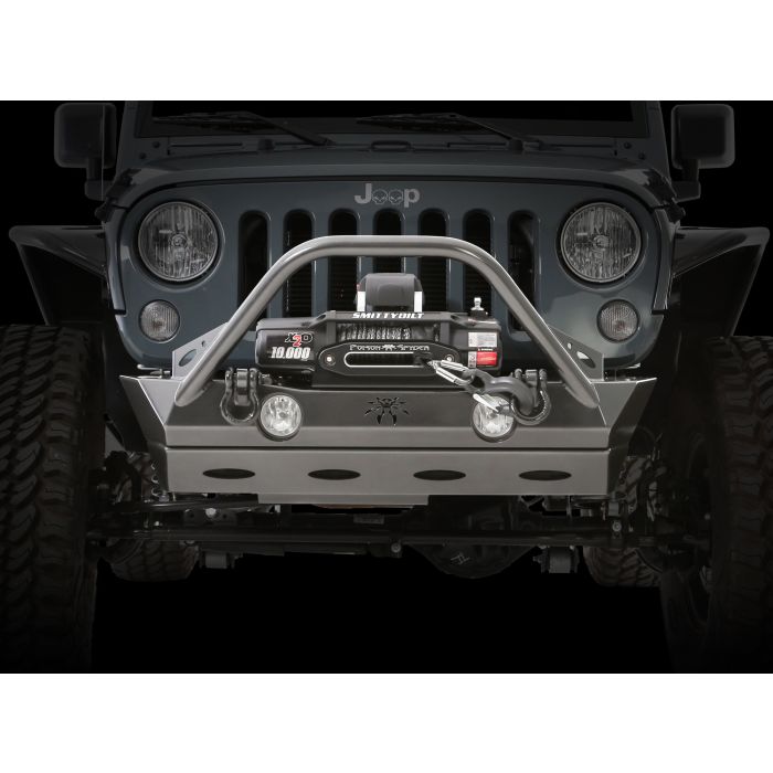 Poison Spyder 17-59-010DBP1 Brawler Lite Front Bumper with Brawler Bar & D-Ring Tabs in SpyderShell Armor Coat for 07-18 Jeep Wrangler JK