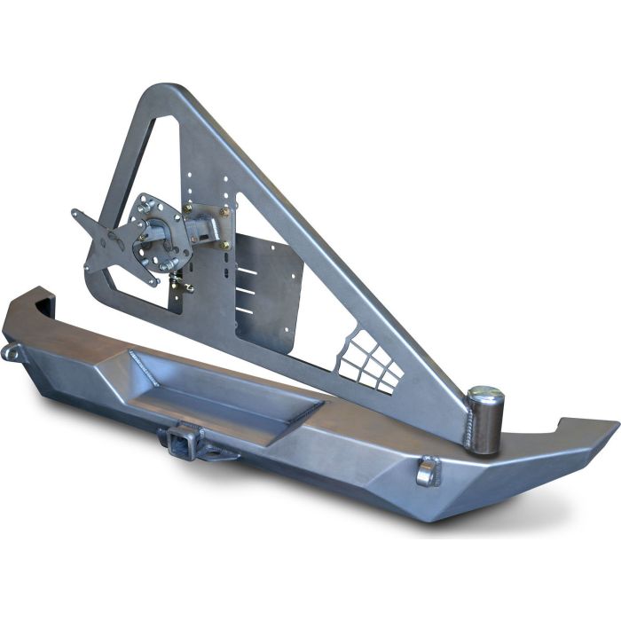 Poison Spyder  17-62-050-D Brawler Full Width Rear Bumper with Tire Carrier & Tabs for 07-18 Jeep Wrangler JK