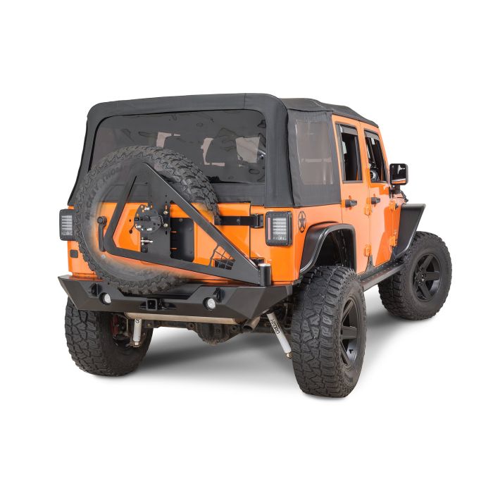 Poison Spyder 1762020BP1 RockBrawler II Rear Bumper with Tire Carrier  in SpyderShell Armor Coat for 07-18 Jeep Wrangler JK