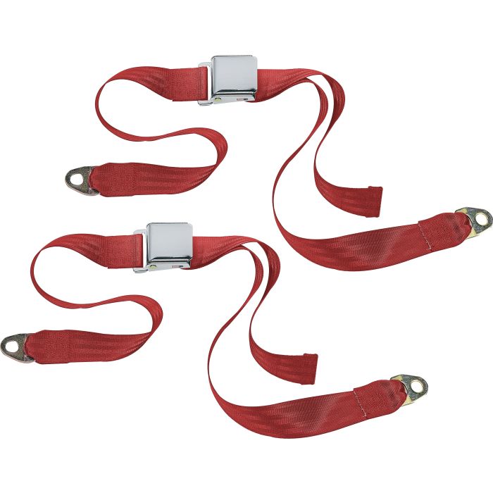 CHROME 2PT LATCH BELTS-CJ-RED