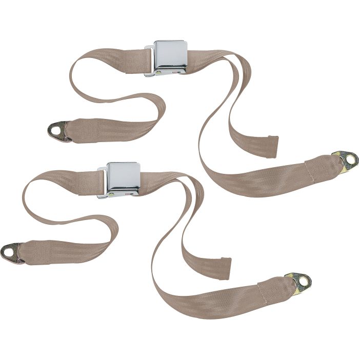 CHROME 2PT LATCH BELTS-CJ-MED BEIGE