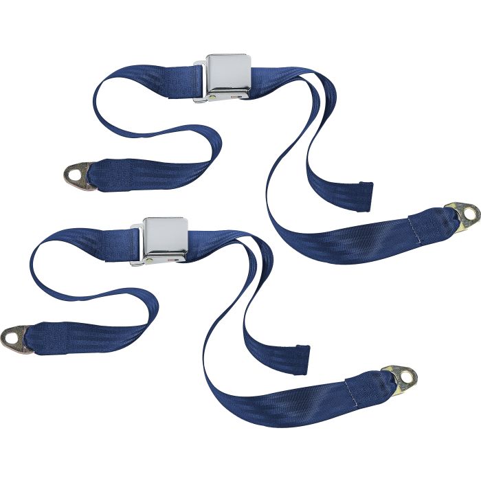 CHROME 2PT LATCH BELTS-CJ-COBALT BLUE