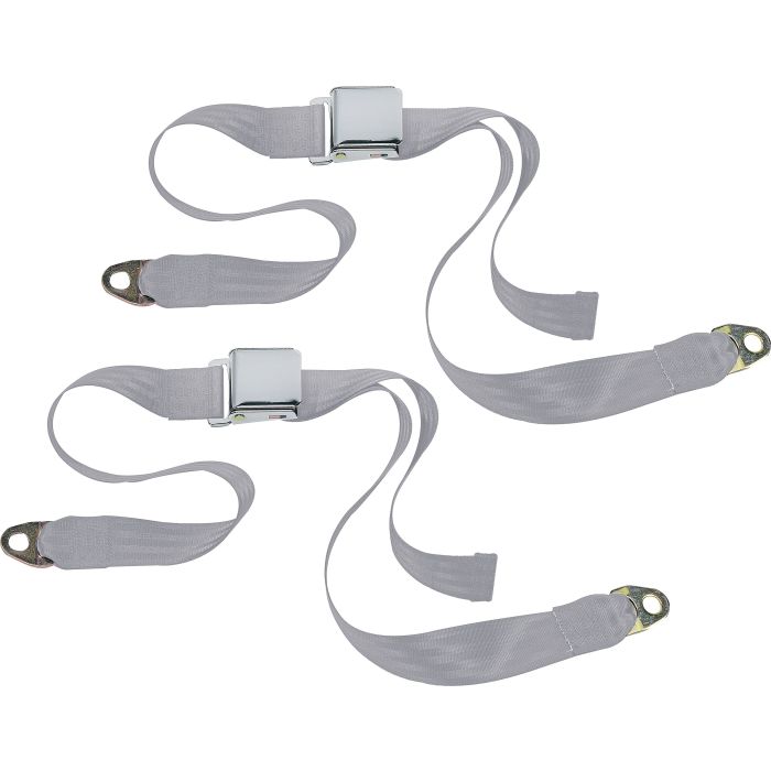 CHROME 2PT LATCH BELTS-CJ-GRAY