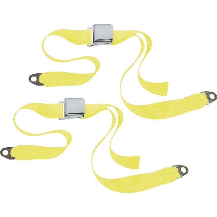 CHROME 2PT LATCH BELTS-CJ-YELLOW