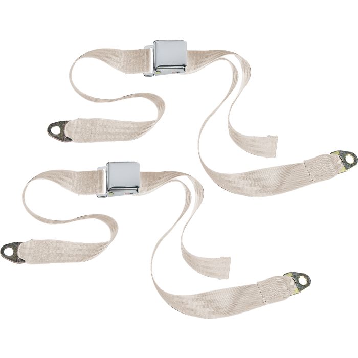 CHROME 2PT LATCH BELTS-CJ-IVORY