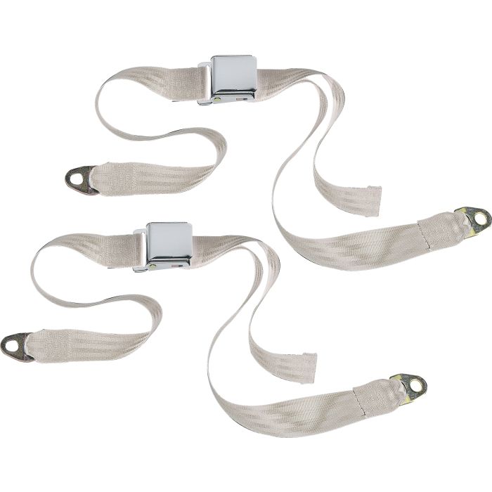 CHROME 2PT LATCH BELTS-CJ-WHITE