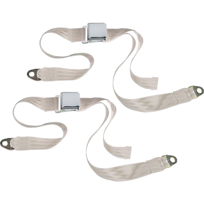 CHROME 2PT LATCH BELTS-CJ-WHITE
