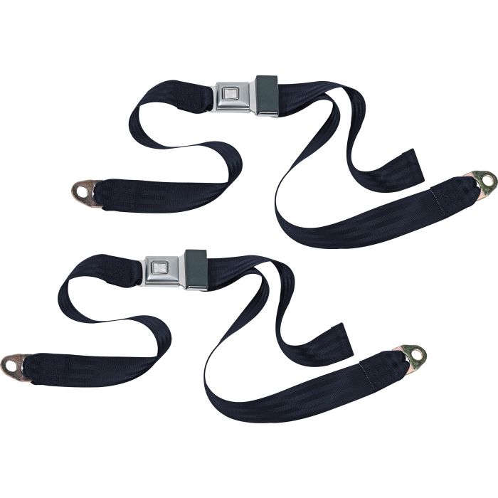 PUSH BUTTON 2PT LAP BELTS-DARK BLUE