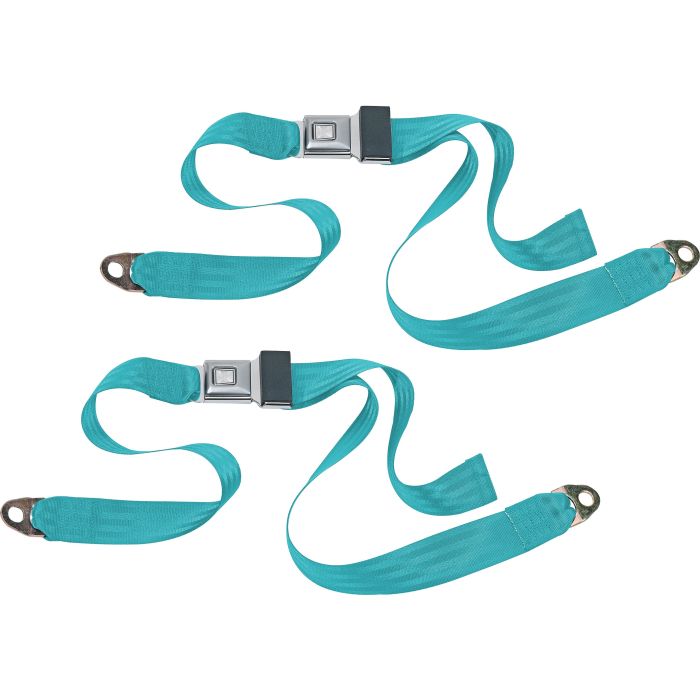 PUSH BUTTON 2PT LAP BELTS-TURQUOISE
