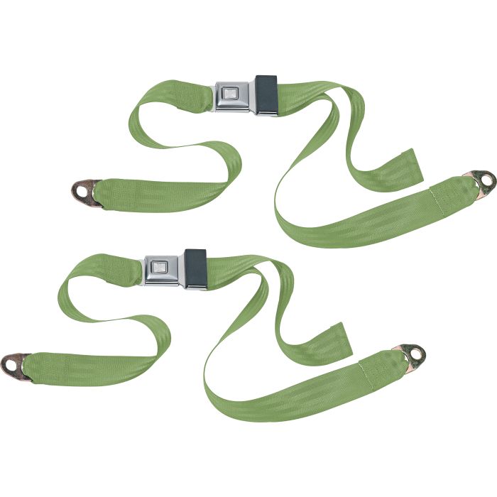 PUSH BUTTON 2PT LAP BELTS-LIME GREEN