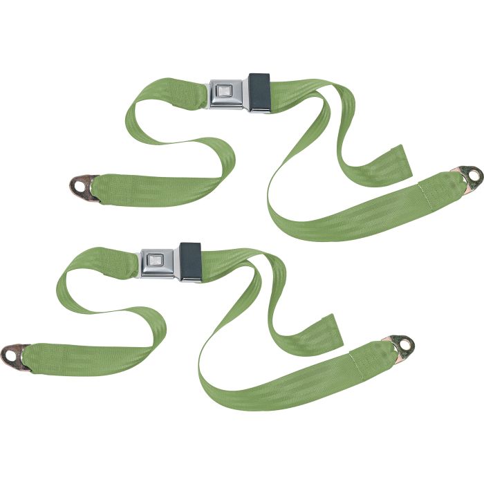 PUSH BUTTON 2PT LAP BELTS-LIME GREEN