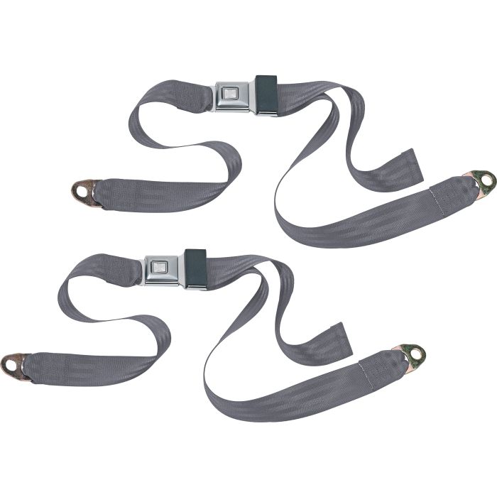 PUSH BUTTON 2PT LAP BELTS-CHARCOAL