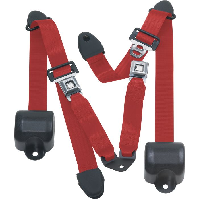 RR 3PT LAP BELTS 92-95 YJ-FLAME RED