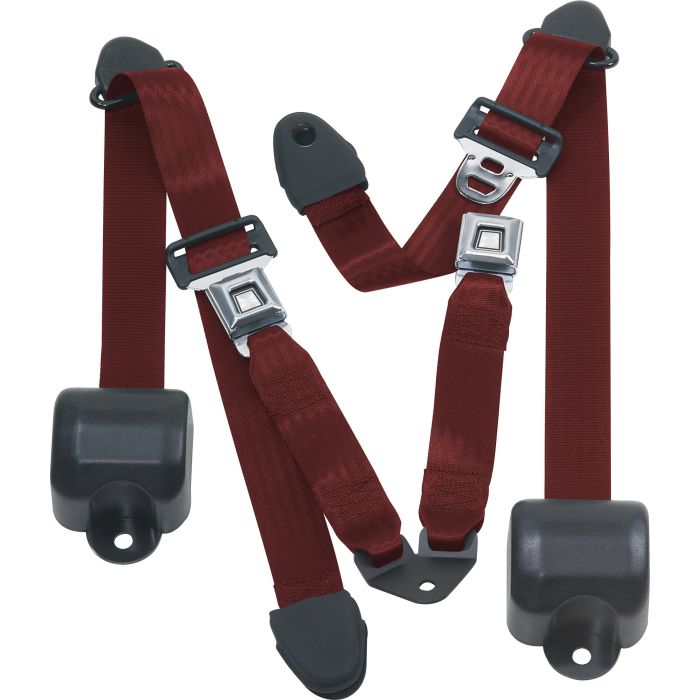 RR 3PT LAP BELTS 92-95 YJ-RED WINE