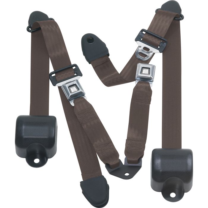 RR 3PT LAP BELTS 92-95 YJ-DARK BROWN