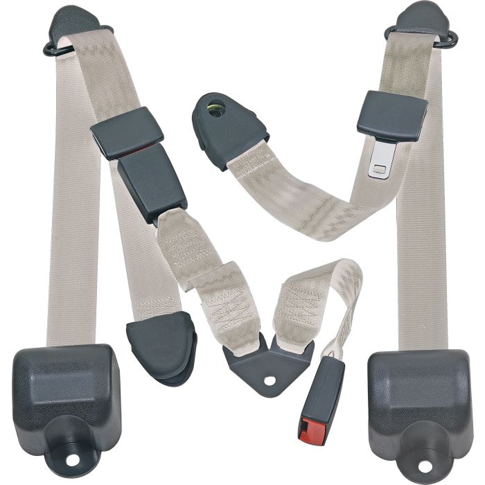 RR 3PT LAP BELTS 97-06 TJ-WHITE