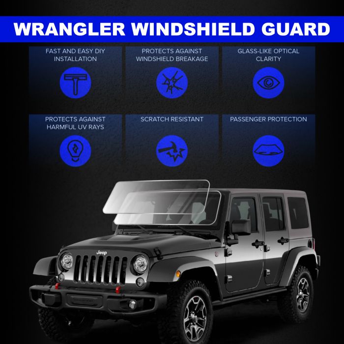 TACTIK  Windshield Guard for 18-23 Jeep Wrangler JL and Gladiator JT