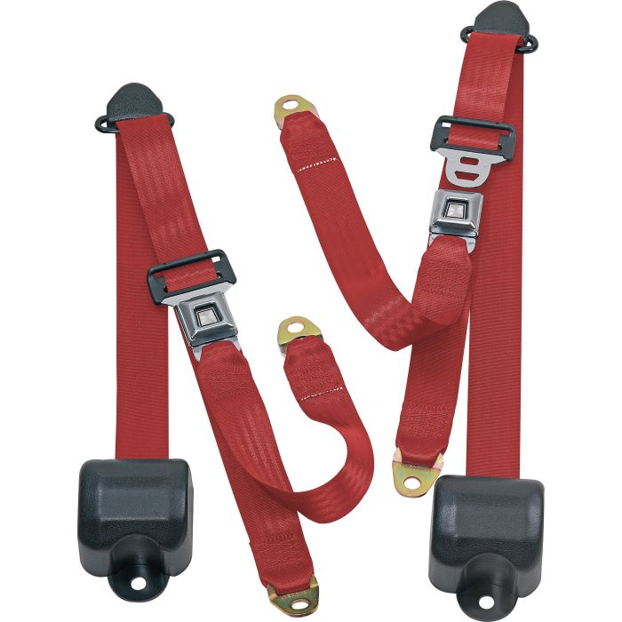 FR 3PT BELTS 82-91 CJ&YJ-FLAME RED