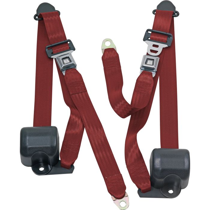 FR 3PT BELTS 92-95 YJ-RED WINE