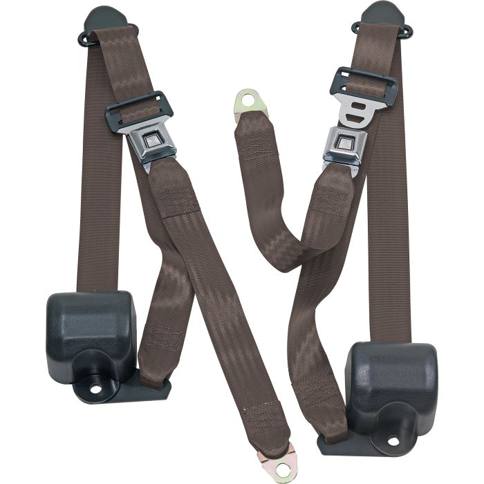 FR 3PT BELTS 92-95 YJ-DARK BROWN