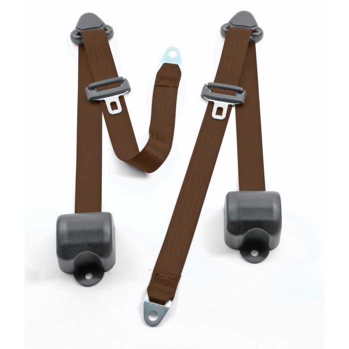 FR 3PT BELTS 97-06 TJ-DARK BROWN