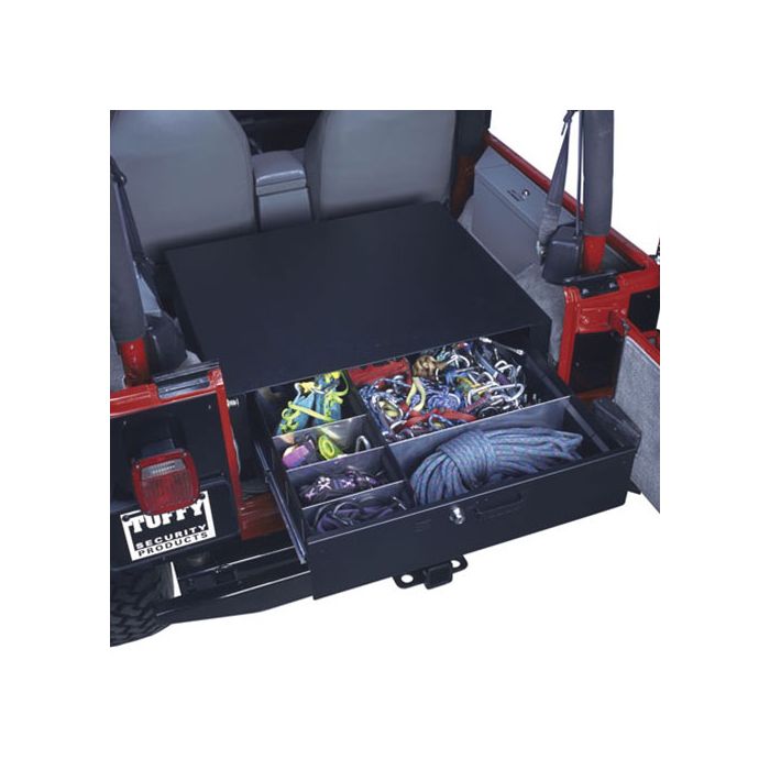 Tuffy 058-01 Rear Cargo Security Drawer in Black for 76-06 Jeep CJ & Wrangler YJ, TJ