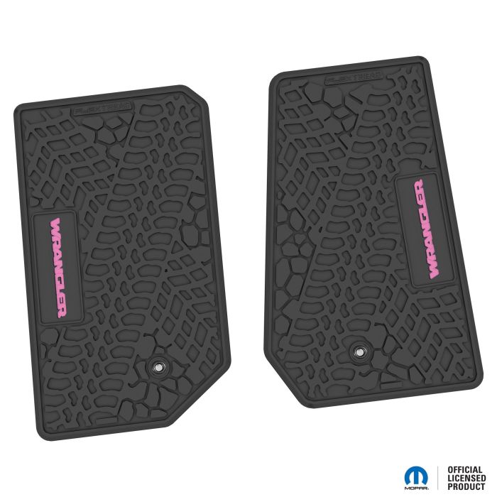 07-13 Jeep JK 2 Dr Front -Tire Tread/Scorched Earth Scene w/ Wrangler Insert - Black w/ Pink Insert