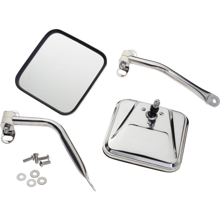 Crown Automotive RT30001 Dual Mirror Set in Stainless Steel for 87-95 Jeep Wrangler YJ