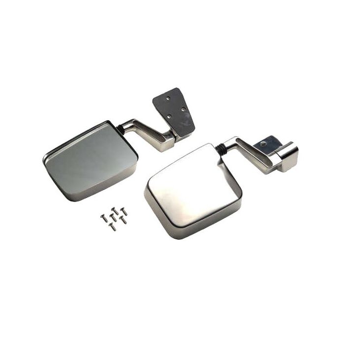 HINGE MOUNT STAINLESS MIRROR SET 88-02