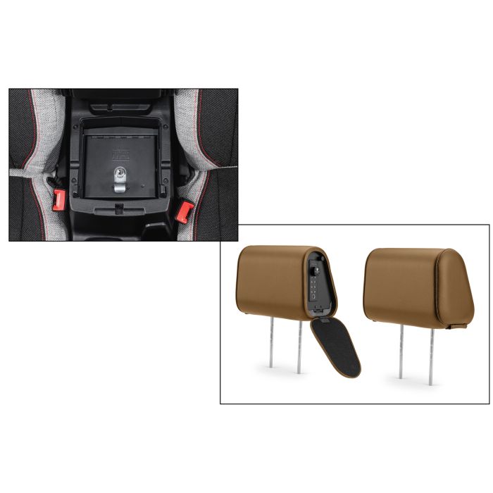 Tuffy Console Safe w/ Cam Lock w/Headrest safe Tan Vinyl for Jeep JL Wrangler & Gladiator