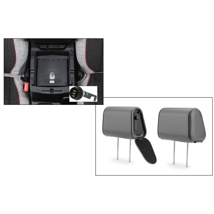 Tuffy Console Safe w/ Combo Lock w/Headrest safe Gray Vinyl for Jeep JL Wrangler & Gladiator