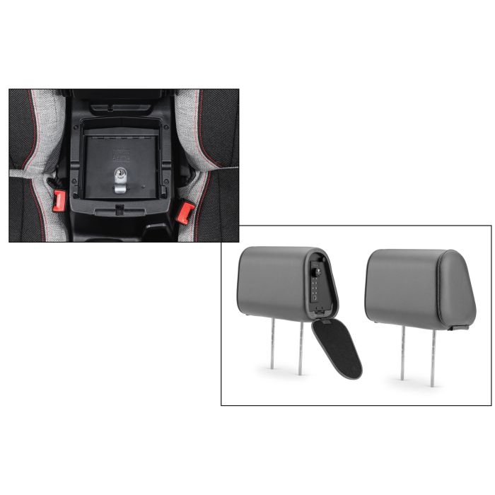 Tuffy Console Safe w/ Cam Lock w/Headrest safe Gray Vinyl for Jeep JL Wrangler & Gladiator