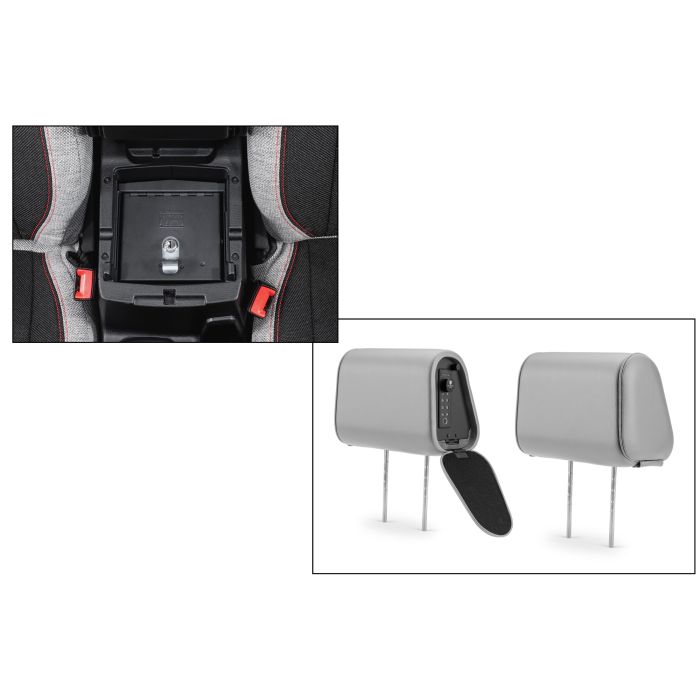 Tuffy Console Safe w/ Cam Lock w/Headrest safe Light Gray Vinyl for Jeep JL Wrangler & Gladiator