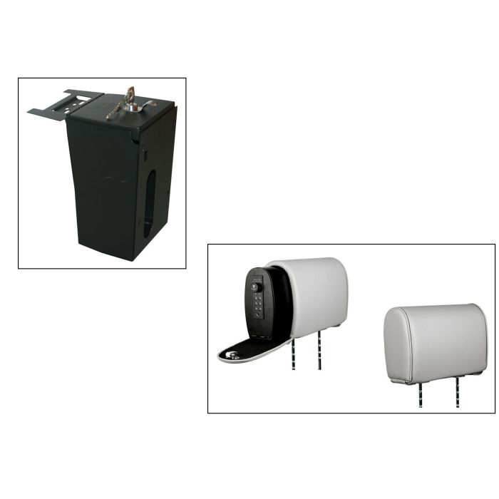 Tuffy Console Safe w/ Cam Lock w/Headrest safe Light Gray Vinyl for Jeep JK Wrangler