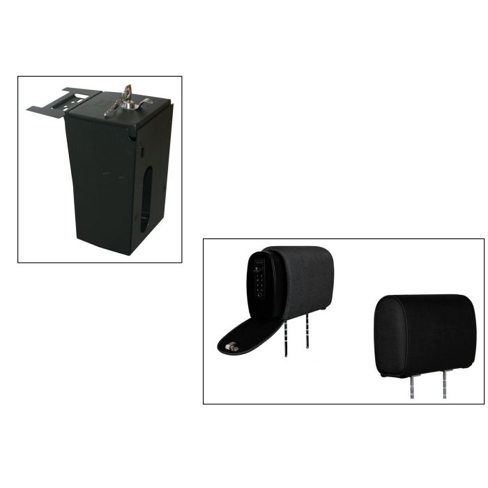 Tuffy Console Safe w/ Cam Lock w/Headrest safe Black Cloth for Jeep JK Wrangler